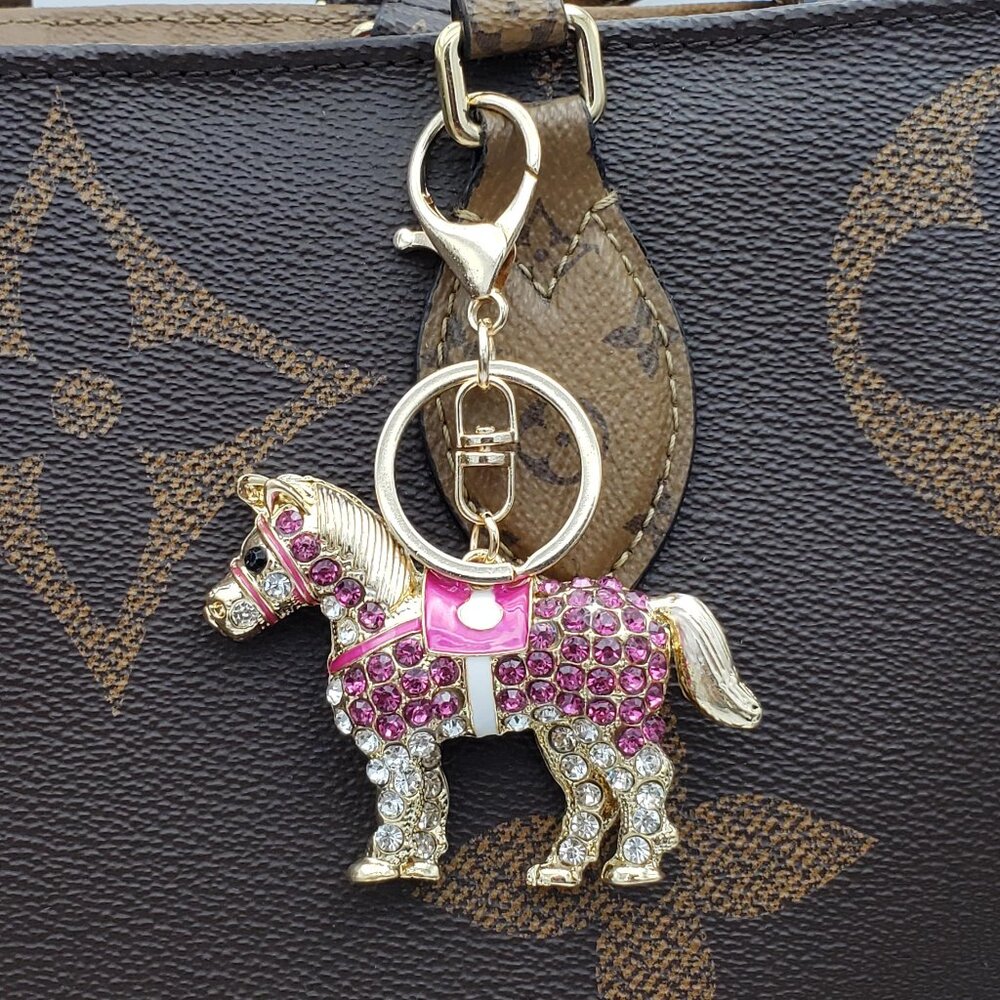 Authentic Louis Vuitton Lock & Key with Unbranded Horse Charm, Keychain - Picture 8 of 12